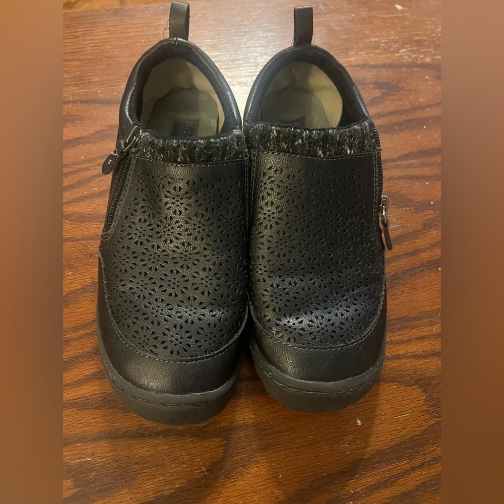 JBU Black Perforated Slip-On Flats